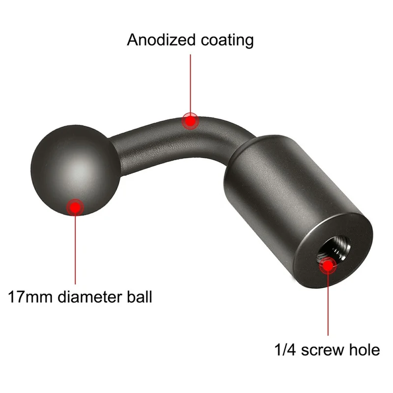PULUZ PU852B Aluminum Alloy 17mm Ball Head Bracket Base Adapter for Phone Clamp / Camera Mount