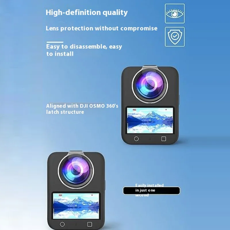 2Pcs For DJI Osmo 360 Lens Protector Panoramic Camera PC Lens Cover Cap