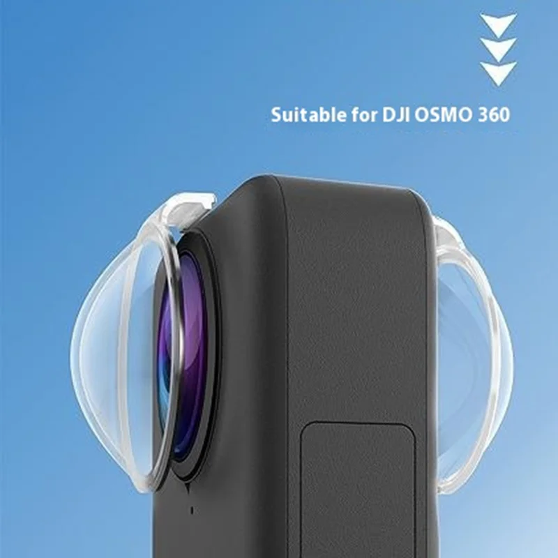 2Pcs For DJI Osmo 360 Lens Protector Panoramic Camera PC Lens Cover Cap