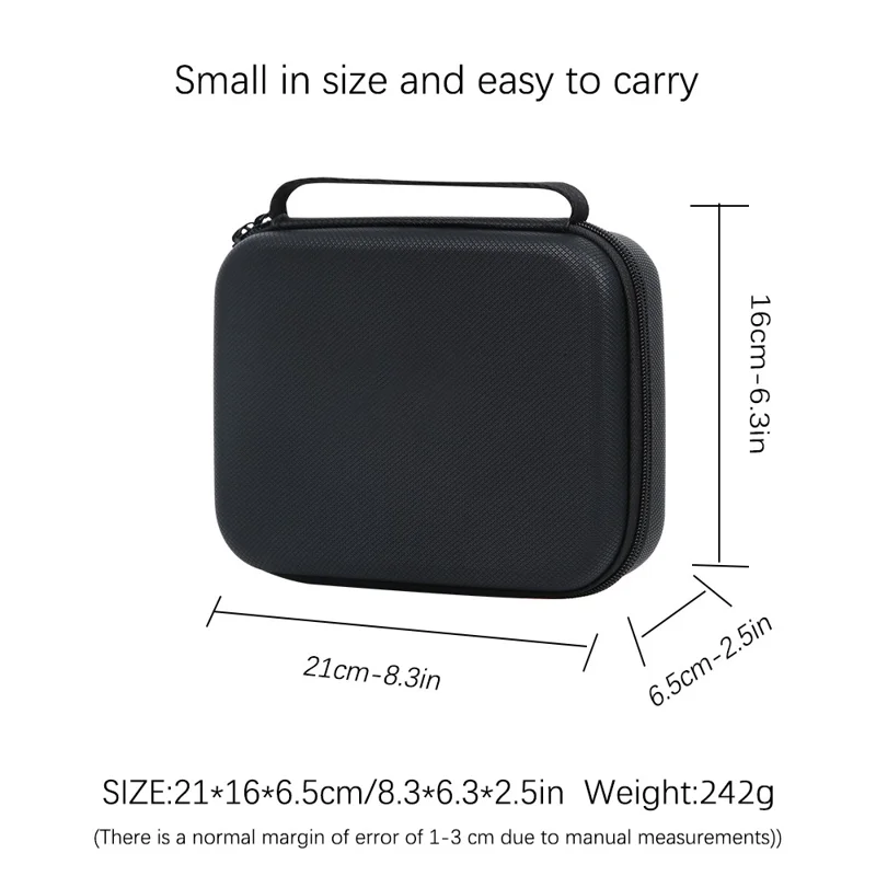 For DJI Osmo 360 Panoramic Camera Storage Case PU Leather Handbag Carrying Bag - Black