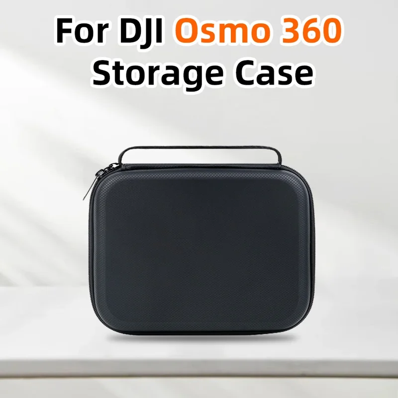 For DJI Osmo 360 Panoramic Camera Storage Case PU Leather Handbag Carrying Bag - Black