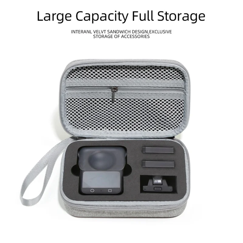 Étui de rangement rigide EVA portable gris pour caméra DJI Osmo 360