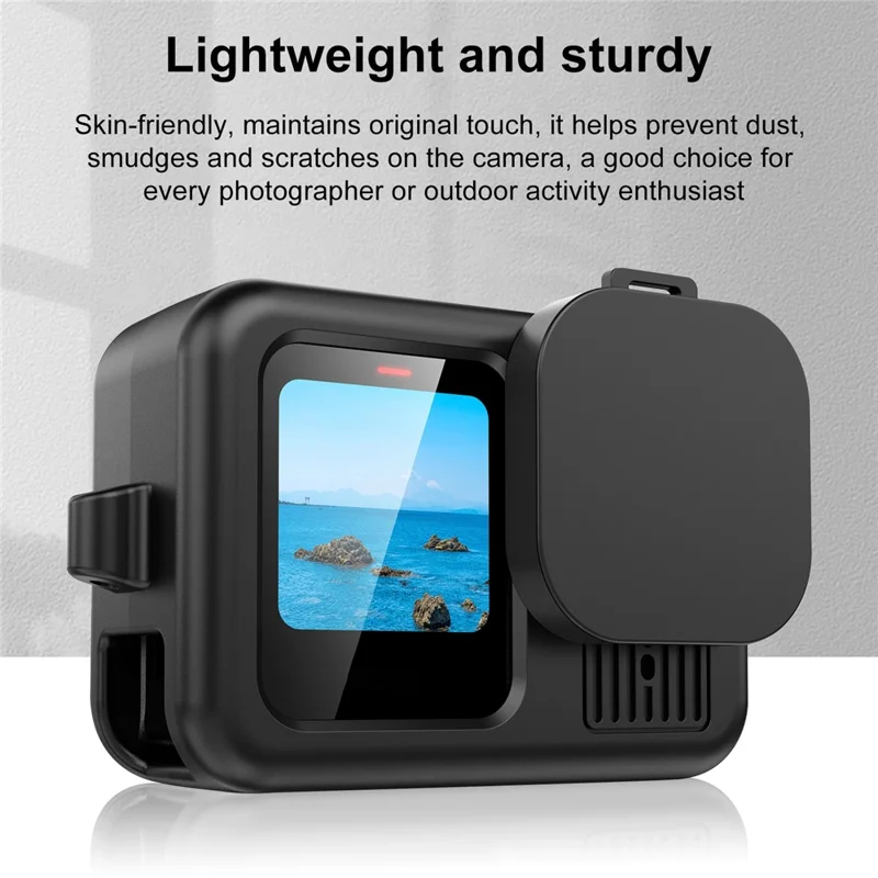 PULUZ PU948 For GoPro HERO13 Black Scratch Resistant Silicone Protective Case with Lens Cap and Hand Strap Set - Black