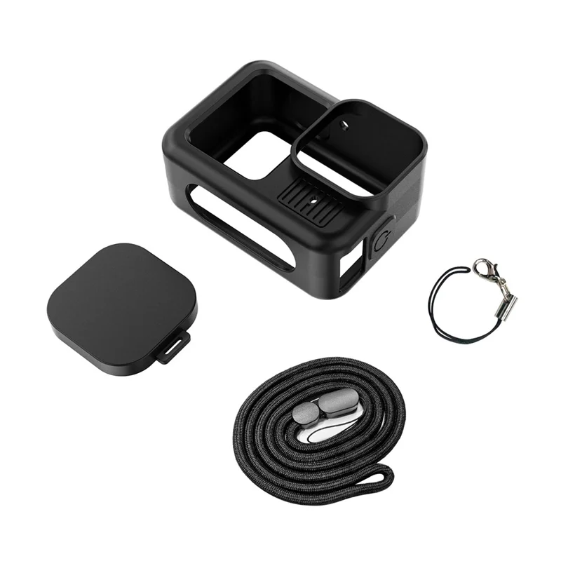 PULUZ PU948 For GoPro HERO13 Black Scratch Resistant Silicone Protective Case with Lens Cap and Hand Strap Set - Black