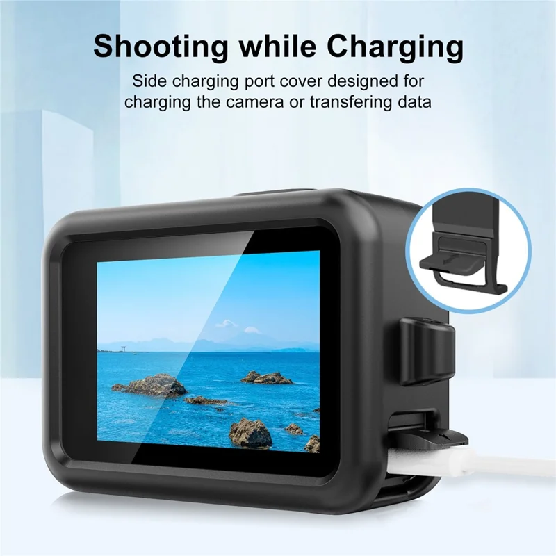 PULUZ PU949B For GoPro HERO13 Black Silicone Protective Case Charging Side Cover Set with Hand Strap and Lens Cap