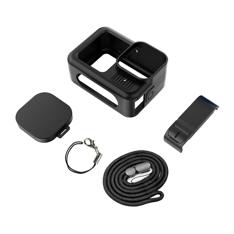 PULUZ PU949B For GoPro HERO13 Black Silicone Protective Case Charging Side Cover Set with Hand Strap and Lens Cap