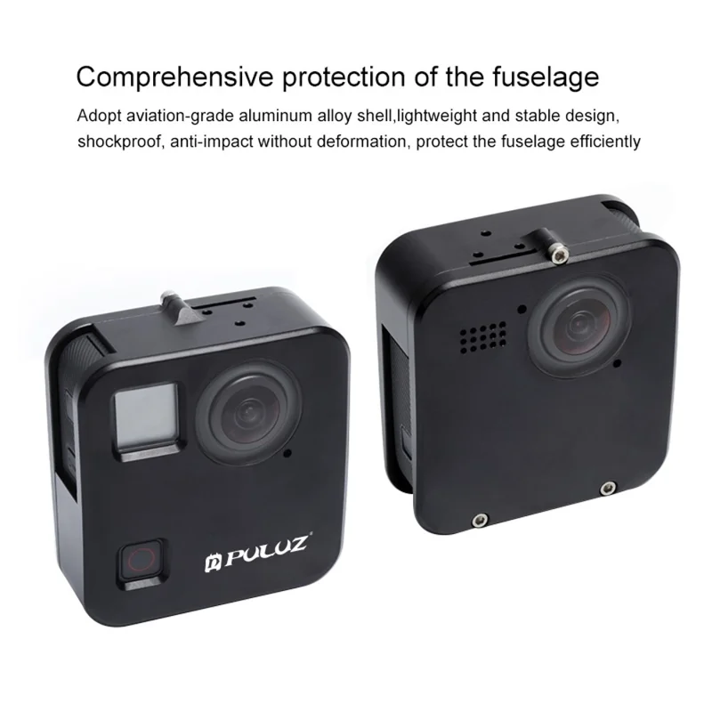 PULUZ PU442B For GoPro Fusion Aluminum Alloy Cage Scratch Resistant Action Camera Protective Case