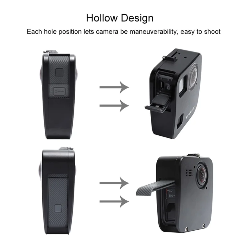 PULUZ PU442B For GoPro Fusion Aluminum Alloy Cage Scratch Resistant Action Camera Protective Case