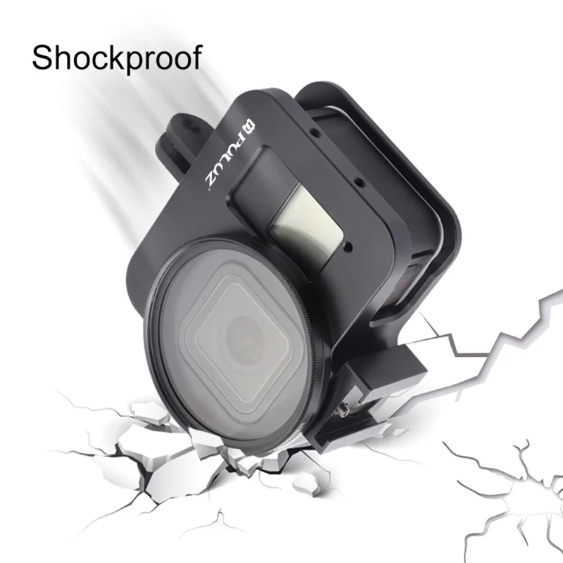 PULUZ PU449B For GoPro HERO8 Black Metal Housing Heat Dissipation Protective Cage with UV Lens Filter
