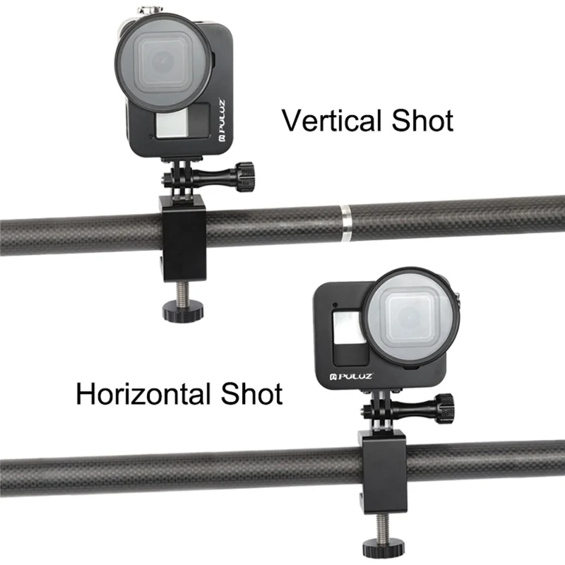 PULUZ PU449B For GoPro HERO8 Black Metal Housing Heat Dissipation Protective Cage with UV Lens Filter