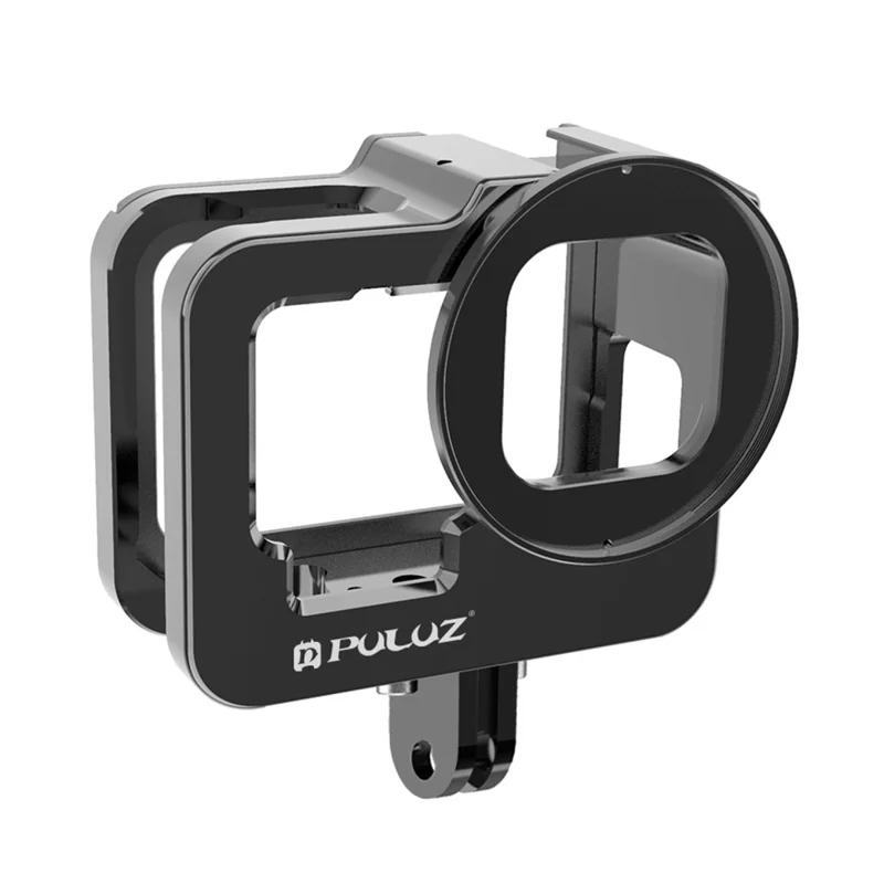 PULUZ PU508B For GoPro Hero 11 Black / 10 Black / 9 Black Metal Protective Camera Cage with UV Lens Filter