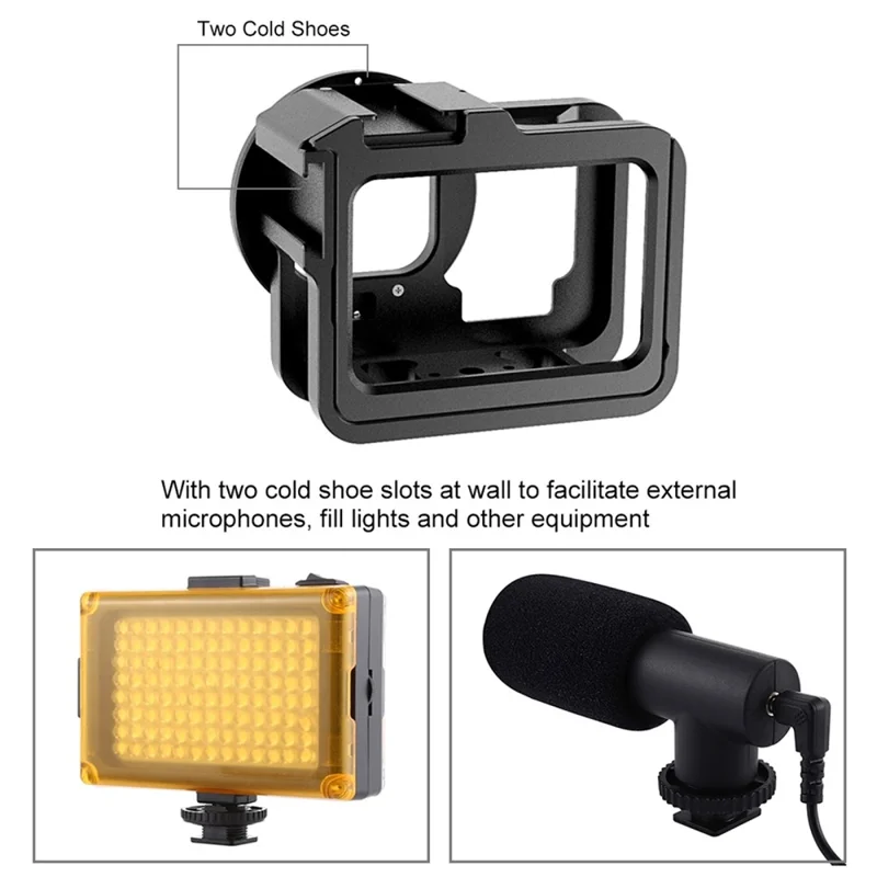 PULUZ PU508B For GoPro Hero 11 Black / 10 Black / 9 Black Metal Protective Camera Cage with UV Lens Filter