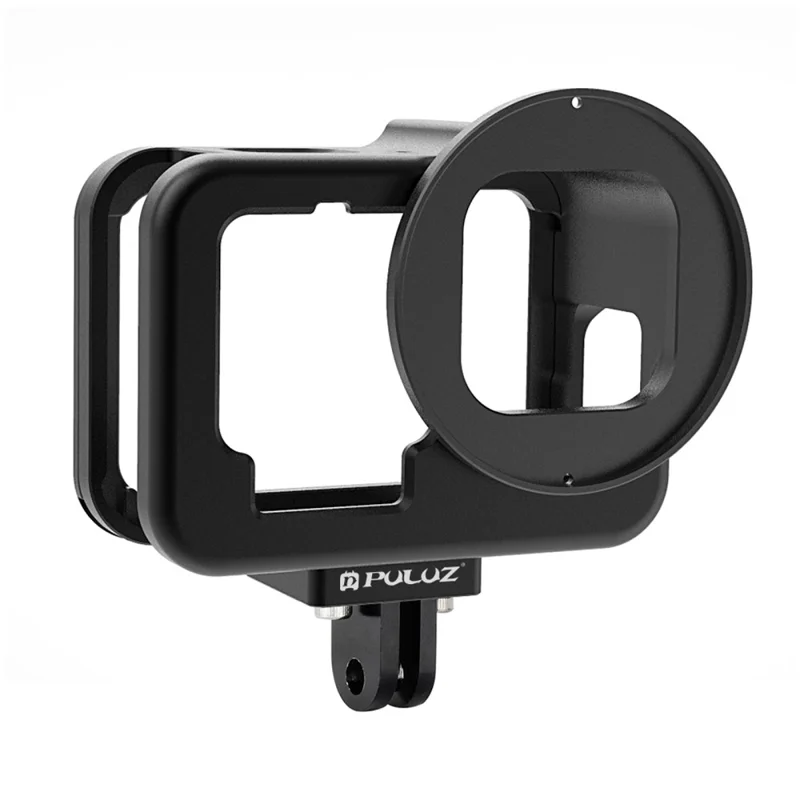PULUZ PU509B For GoPro HERO11 Black  /  HERO10 Black  /  HERO9 Black Metal Protective Cage with Insurance Frame and 52mm UV Lens