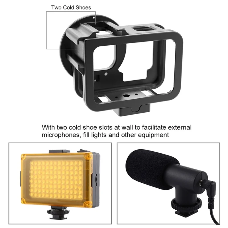 PULUZ PU509B For GoPro HERO11 Black  /  HERO10 Black  /  HERO9 Black Metal Protective Cage with Insurance Frame and 52mm UV Lens