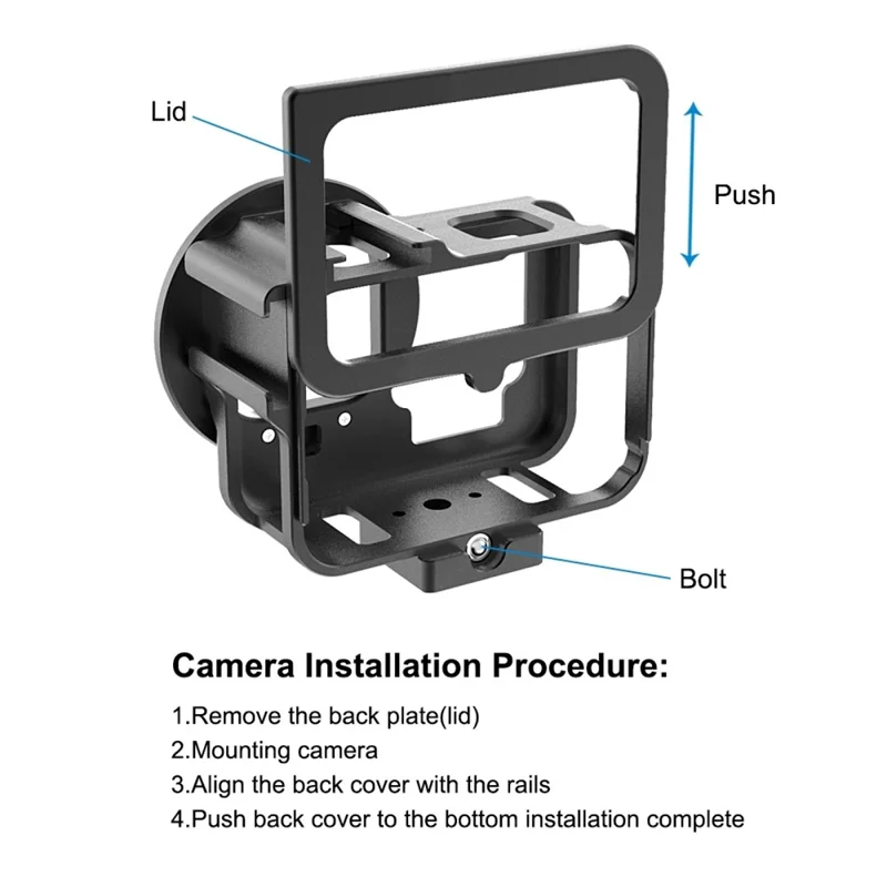 PULUZ PU509B For GoPro HERO11 Black  /  HERO10 Black  /  HERO9 Black Metal Protective Cage with Insurance Frame and 52mm UV Lens