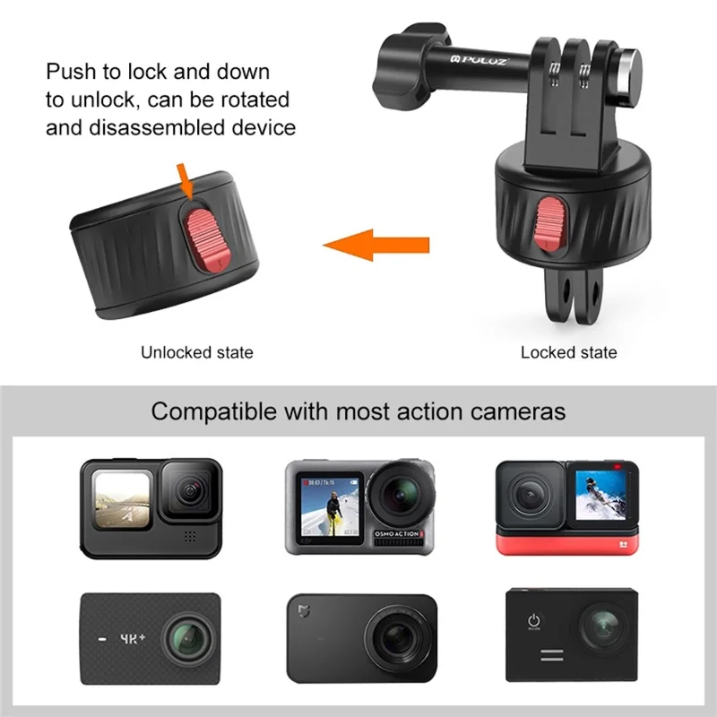 PULUZ PU706B For GoPro / Insta360 Action Camera Quick Release Magnetic Base Mount Adapter