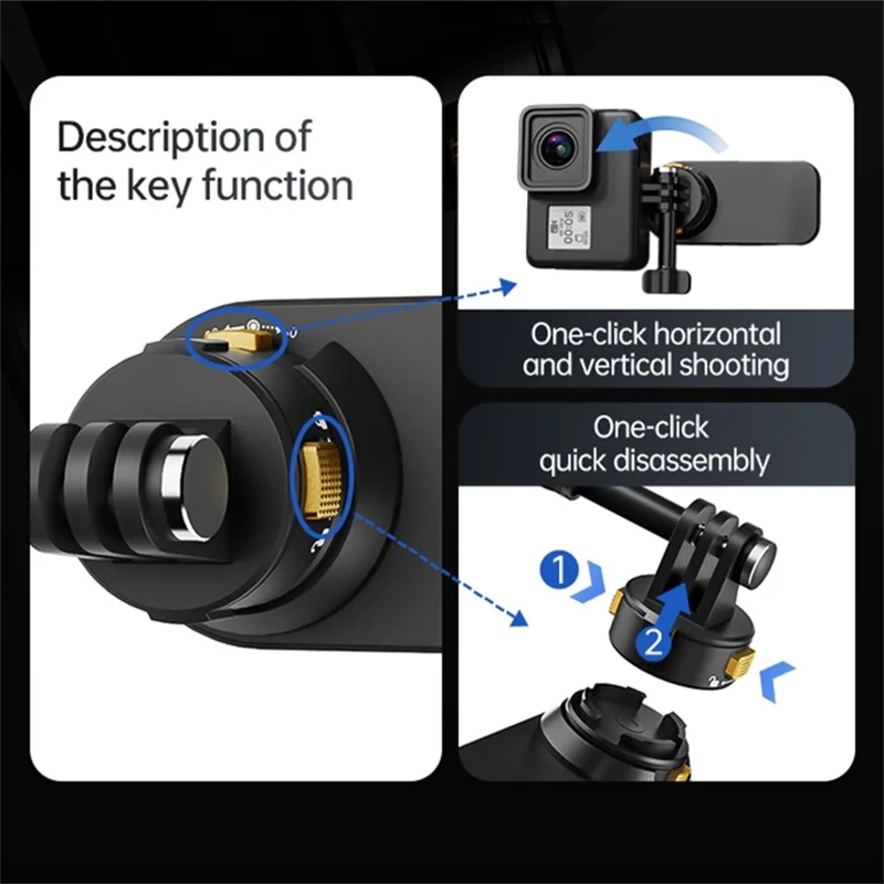 PULUZ PU1055B Magnetic Quick Release Backpack Strap Clip Action Camera Clamp Belt Holder