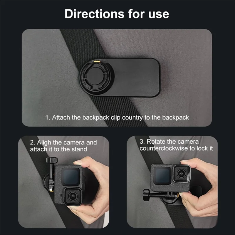 PULUZ PU1055B Magnetic Quick Release Backpack Strap Clip Action Camera Clamp Belt Holder