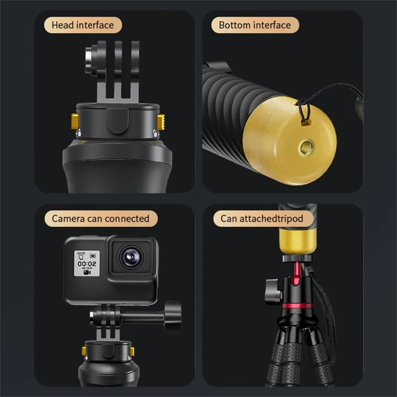 PULUZ PU1053B Action Camera Magnetic Quick Release Buoyancy Handle Underwater Diving Stick