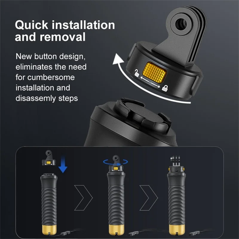 PULUZ PU1053B Action Camera Magnetic Quick Release Buoyancy Handle Underwater Diving Stick