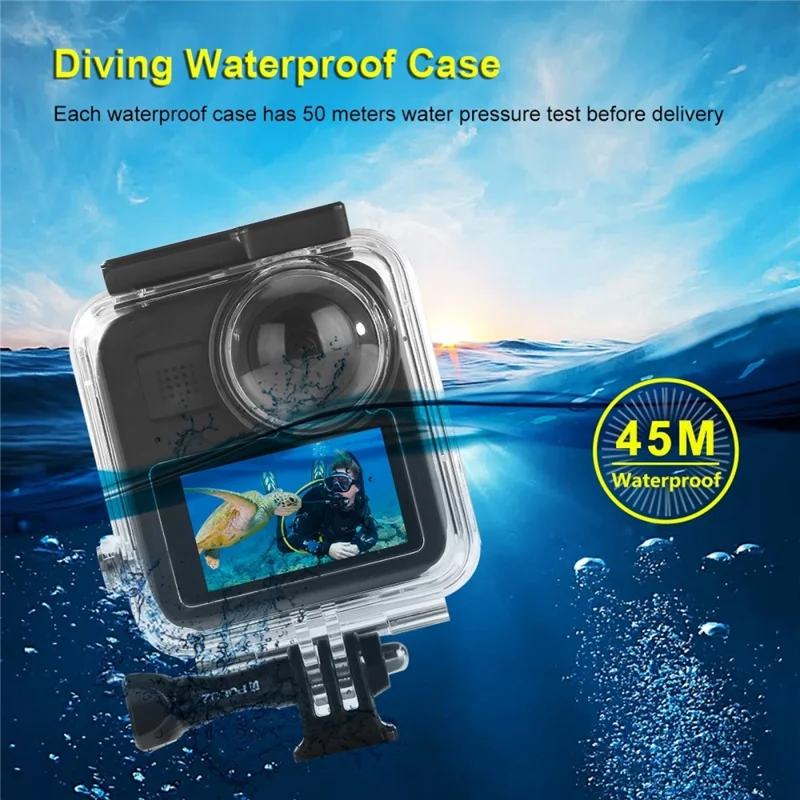 PULUZ PU466 For GoPro MAX Waterproof Case Panoramic Action Camera Protective Shell 45M Underwater