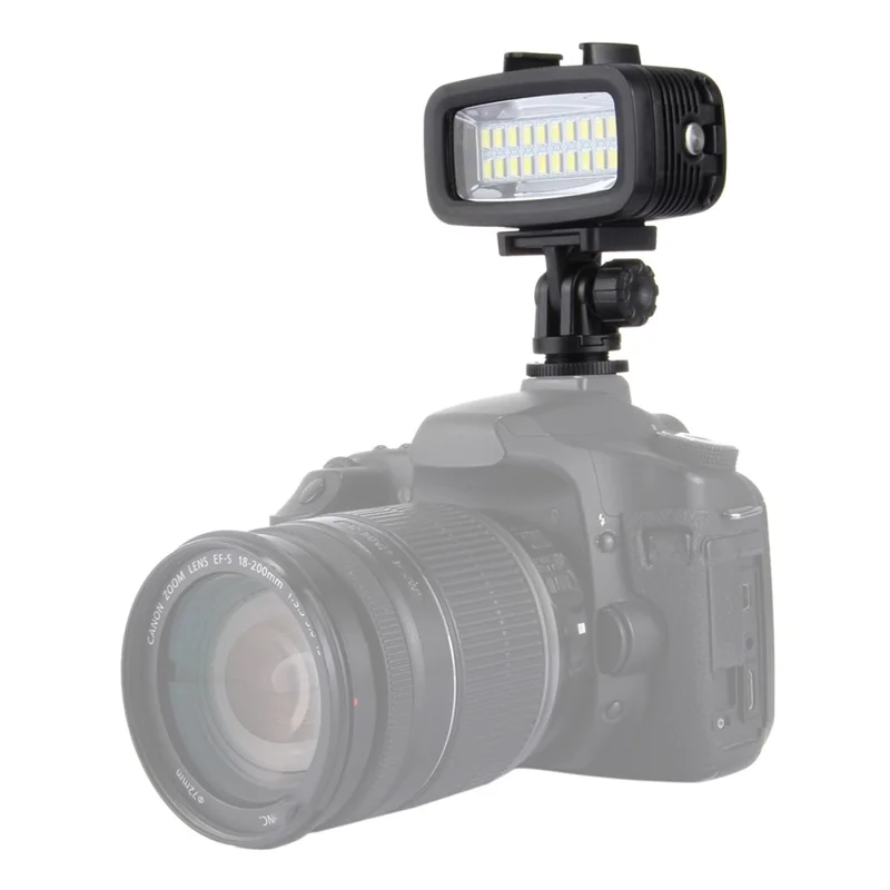 PULUZ PU222 For GoPro LED Video Light IPX8 40m Waterproof 20 LEDs Hot Shoe Mount Fill Light with 2 Color Filters