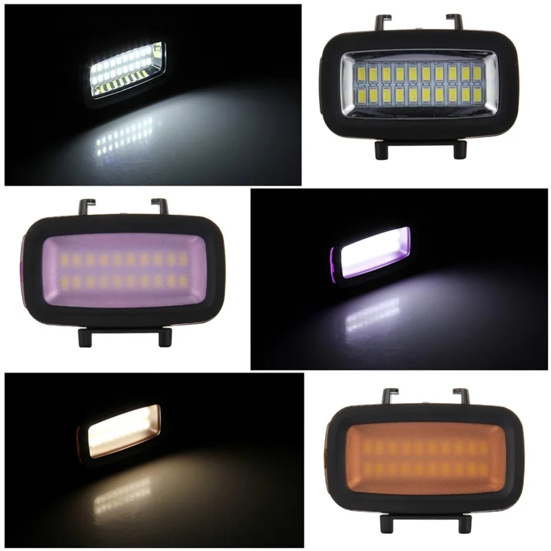 PULUZ PU222 For GoPro LED Video Light IPX8 40m Waterproof 20 LEDs Hot Shoe Mount Fill Light with 2 Color Filters