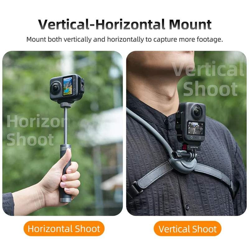 SUNNYLIFE OS-ZJ032 For DJI Osmo 360 Camera L-Type Vertical Horizontal Mount with Magnetic Expansion Adapter