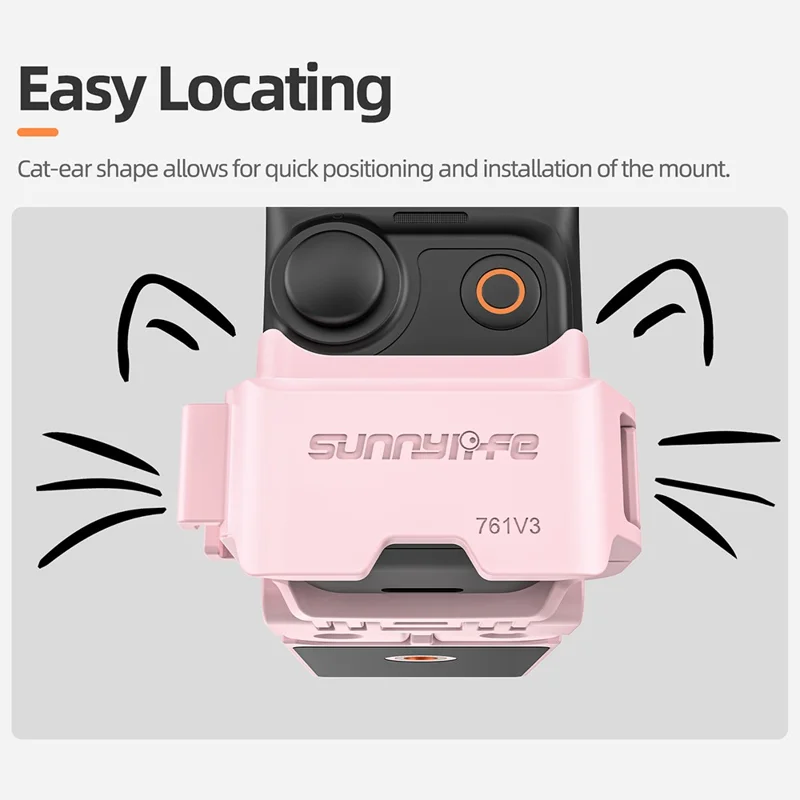 SUNNYLIFE 761V3 Pour DJI Osmo Pocket 3 Adaptateur de Montage Magnétique Multi-Interfaces - Rose