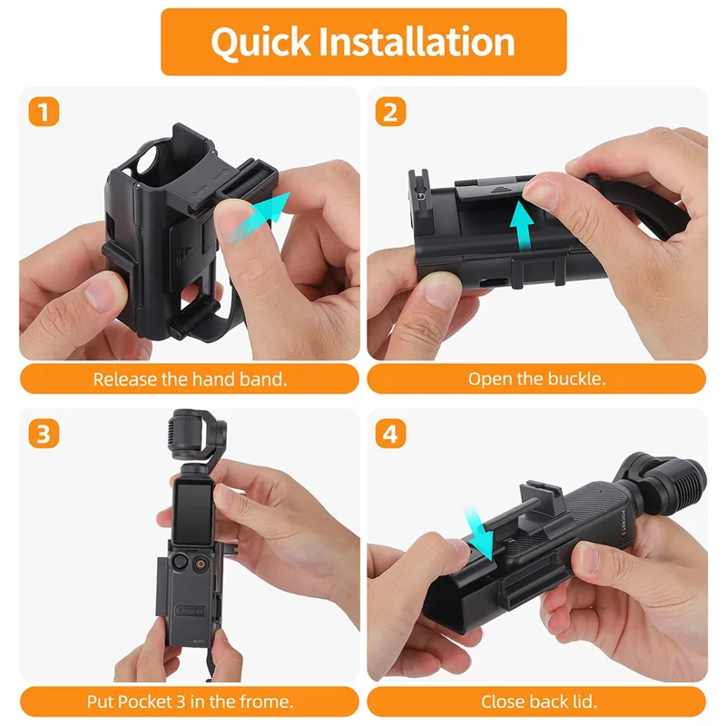 SUNNYLIFE OP3-MJ991 Suporte de Banda Manual Magnética para DJI Osmo Pocket 3 - Adaptador de Extensão para Teleprompter de Celular