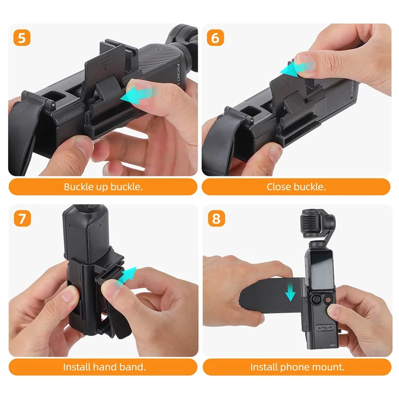 SUNNYLIFE OP3-MJ991 Suporte de Banda Manual Magnética para DJI Osmo Pocket 3 - Adaptador de Extensão para Teleprompter de Celular
