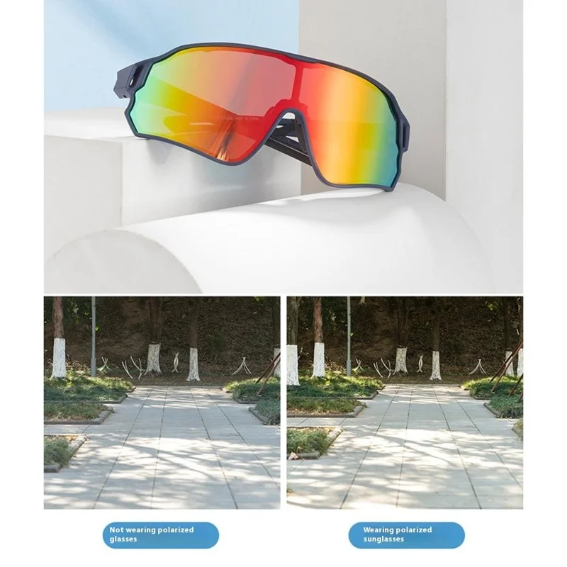 ROCKBROS Sports Glasses for Cycling Running Shatterproof PC Lens Windproof Polarized Sunglasses - 10134WRD