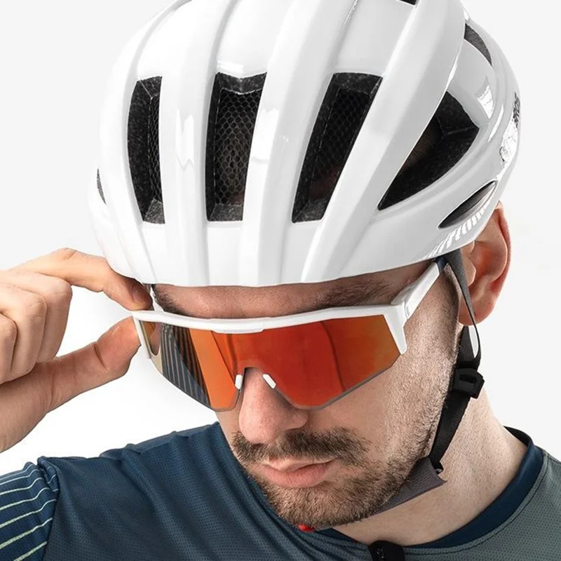 ROCKBROS 14130001 SP297 Cycling Glasses UV400 Protection Polarized Sunglasses Outdoor Sports Eyewear - White Frame