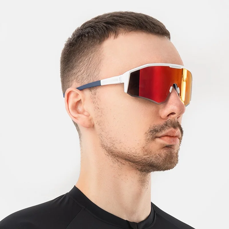 ROCKBROS 14130001 SP297 Cycling Glasses UV400 Protection Polarized Sunglasses Outdoor Sports Eyewear - White Frame