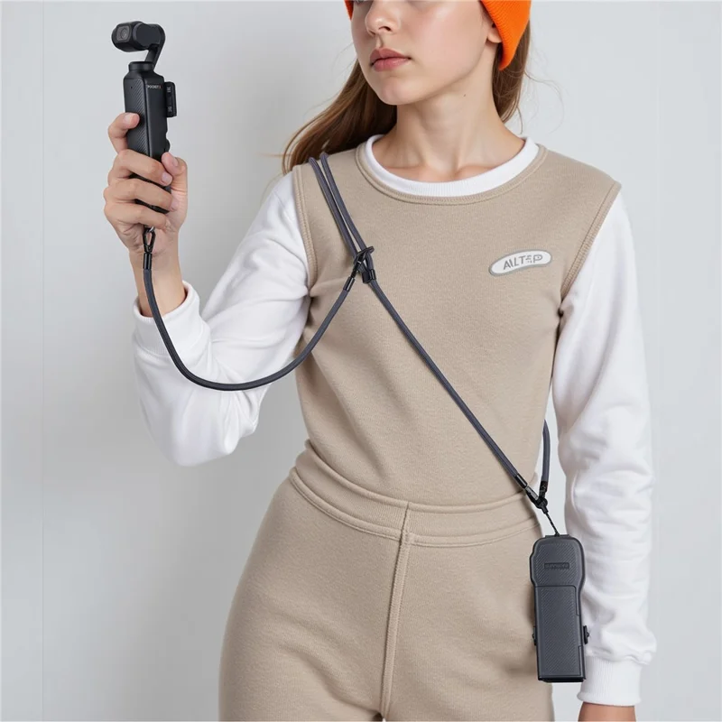 SUNNYLIFE OP3-K019 Étui de rangement magnétique pour filtre de caméra DJI Osmo Pocket 3 avec dragonne - Rose
