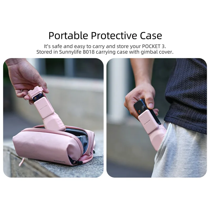 SUNNYLIFE Para DJI Osmo Pocket 3 Funda Protectora de Pantalla y Objetivo con Ranura de Almacenamiento Magnética para Filtros de Objetivo - Negro