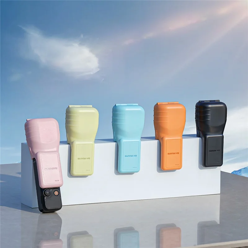 SUNNYLIFE Para DJI Osmo Pocket 3 Funda Protectora de Pantalla y Objetivo con Ranura de Almacenamiento Magnética para Filtros de Objetivo - Negro