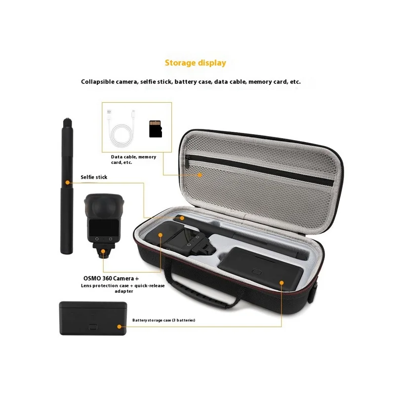 Étui de rangement EVA antichoc portable pour caméra d'action DJI Osmo 360