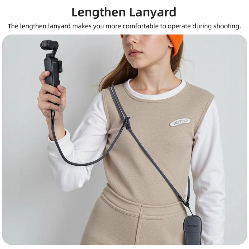 SUNNYLIFE OP3-GS022 For DJI Osmo Pocket 3 Multifunction Crossbody Lanyard Detachable Hand Strap - Orange