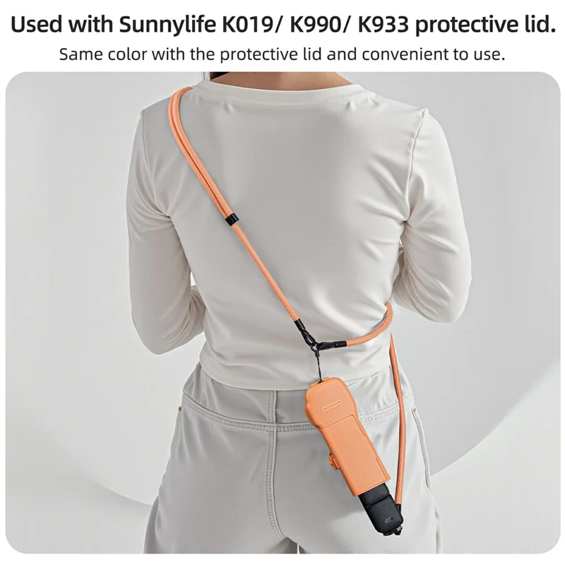 SUNNYLIFE OP3-GS022 For DJI Osmo Pocket 3 Multifunction Crossbody Lanyard Detachable Hand Strap - Orange