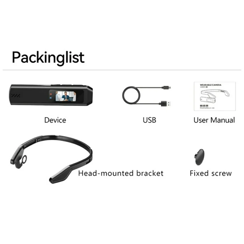 S111 Head-Mounted Video Camera 2.7K Ultra HD Wearable Camera 110° Wide Angle Lens Camcorder - White