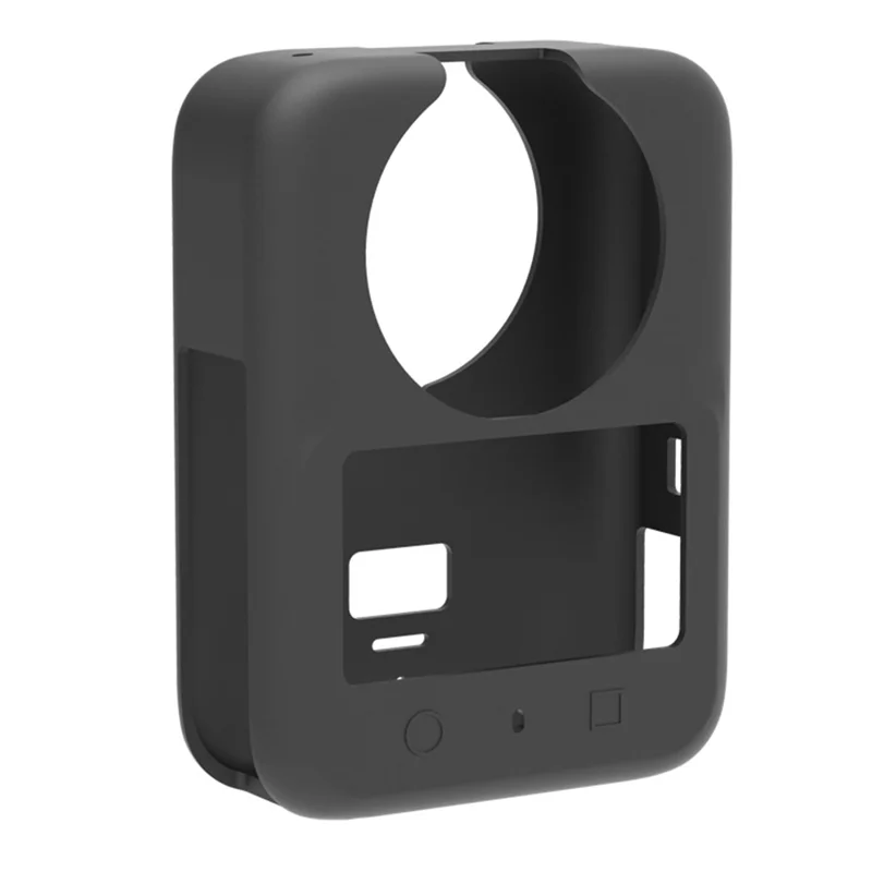 For DJI Osmo 360 Action Camera Silicone Case with Lens Cap Shockproof Protective Sleeve Cover - Black