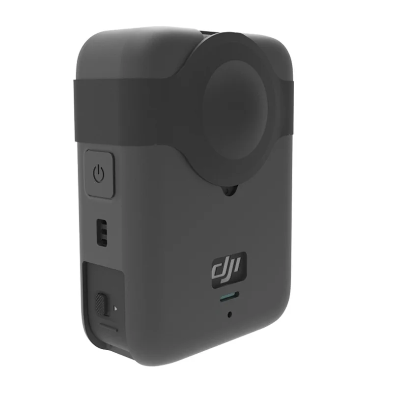 For DJI Osmo 360 Action Camera Silicone Case with Lens Cap Shockproof Protective Sleeve Cover - Black