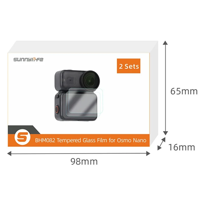 SUNNYLIFE ON-BHM082 2Pcs HD Camera Screen Protector for DJI Osmo Nano Tempered Glass Film 9H Hardness Anti Scratch