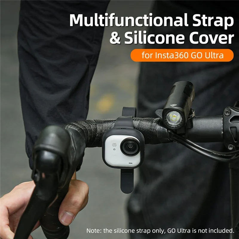 SUNNYLIFE GU-ZD043 For Insta360 Go Ultra Silicone Case Wristband Cover Multi-Functional Camera Accessory - Black