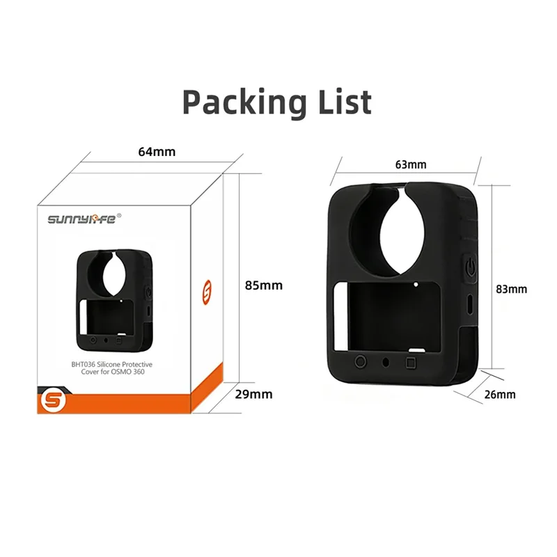 SUNNYLIFE OS-BHT036 For DJI Osmo 360 Silicone Case Action Camera Protective Cover