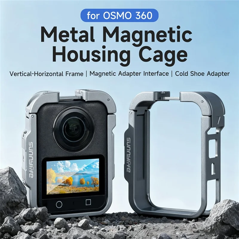 SUNNYLIFE OS-BK040 For DJI Osmo 360 Metal Frame Cage Vertical / Horizontal Shooting Camera Protective Cover