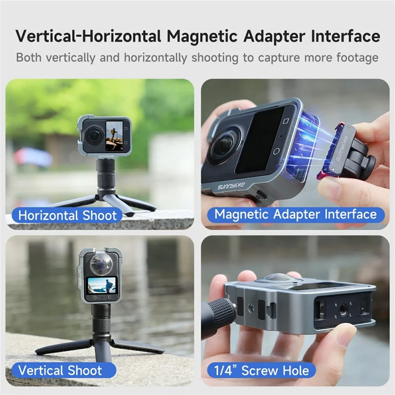 SUNNYLIFE OS-BK040 For DJI Osmo 360 Metal Frame Cage Vertical / Horizontal Shooting Camera Protective Cover