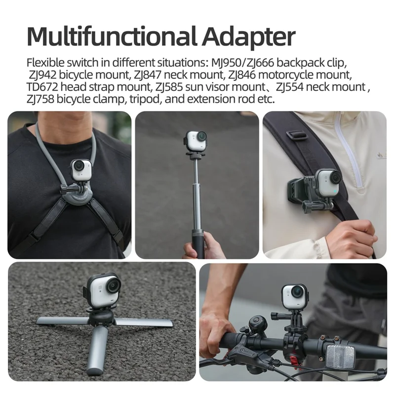 SUNNYLIFE GU-BK047 لجهاز كاميرا Insta360 Go Ultra إطار قابل للطي للتثبيت الأفقي والعمودي