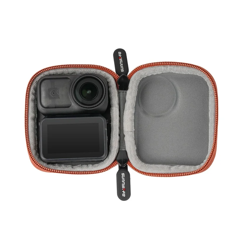 SUNNYLIFE ON-B0101 حقيبة كاميرا DJI Osmo Nano من الجلد المقاوم للصدمات مصنوعة من مادة EVA مع مشبك علوي - برتقالي